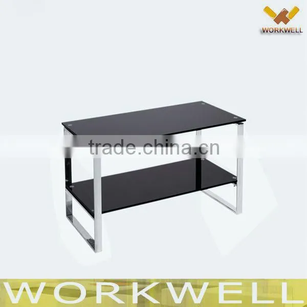WorkWell modern two floor cheap glass coffee table Kw-T24
