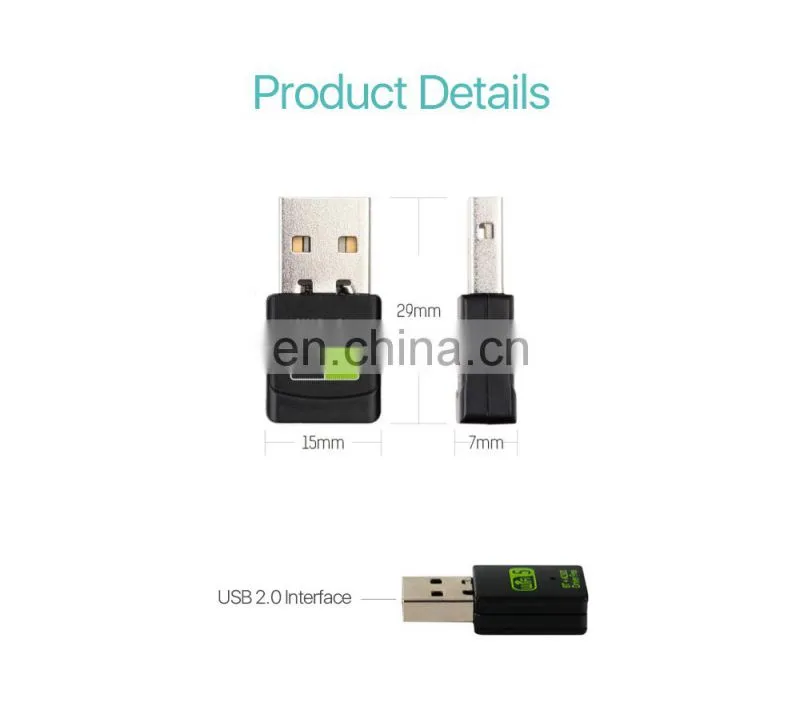 ALLINGE XYY374 Mini WIFI USB Adapter WD-4510AC USB WiFi Dongle 600Mbps wireless usb