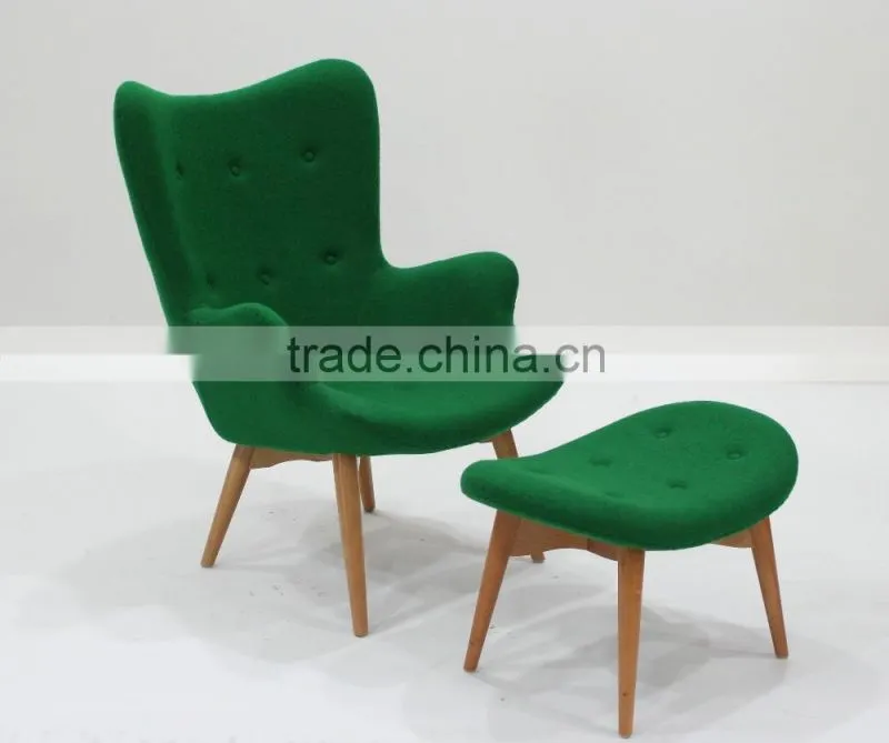 replica fiberglass material solid wood frame cashmere featherston contour lounge chair with ottoman by Grant Featherston
