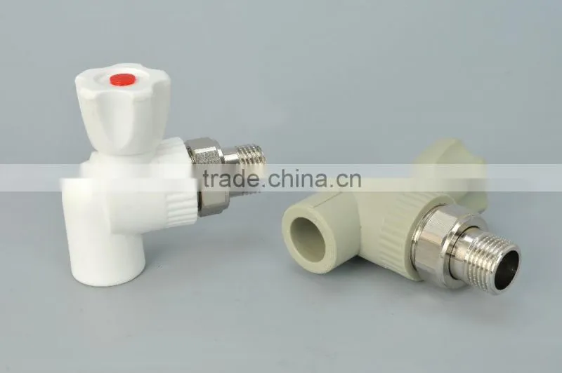 2015 top quality hot selling ABS handle high pressure PPR brass ball radiator angle valve