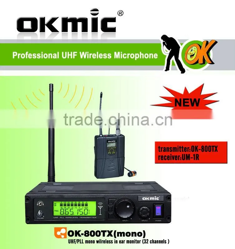 mono wireless stage in ear monitor/wireless tour guide system