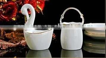 58 pcs gold rim porcelain dinner set luxury design dinner set