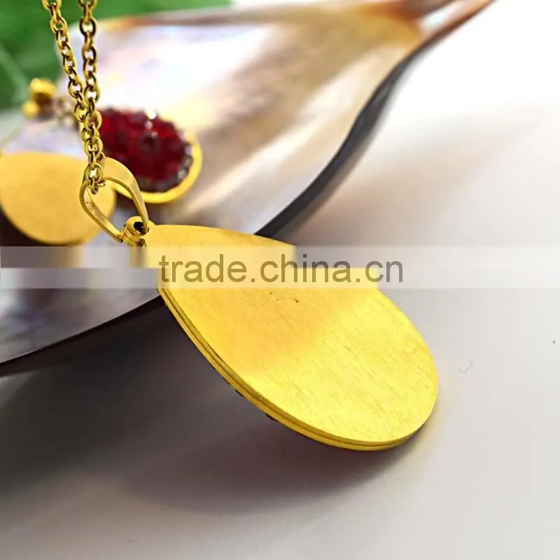 316L Stainless Steel Jewelry African Gold Plated Jewelrys Set With Colorful Crystal