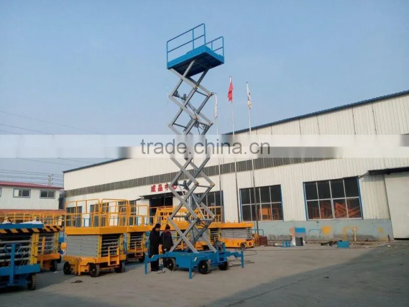 8m 500kg Excellent quality four wheel mobile scissor lift platform