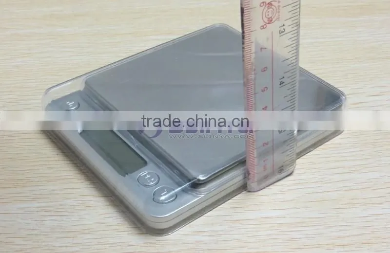 60 Second Auto Off 2000g 10cm x 10cm Square Metal Tray I2000 Kitchen Scale