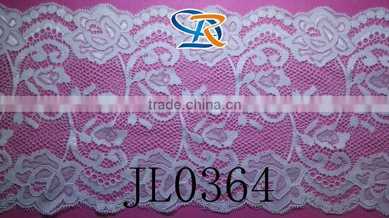 15 cm wide beautiful ivory color stretch jacquard style lady lingerie stretch lace