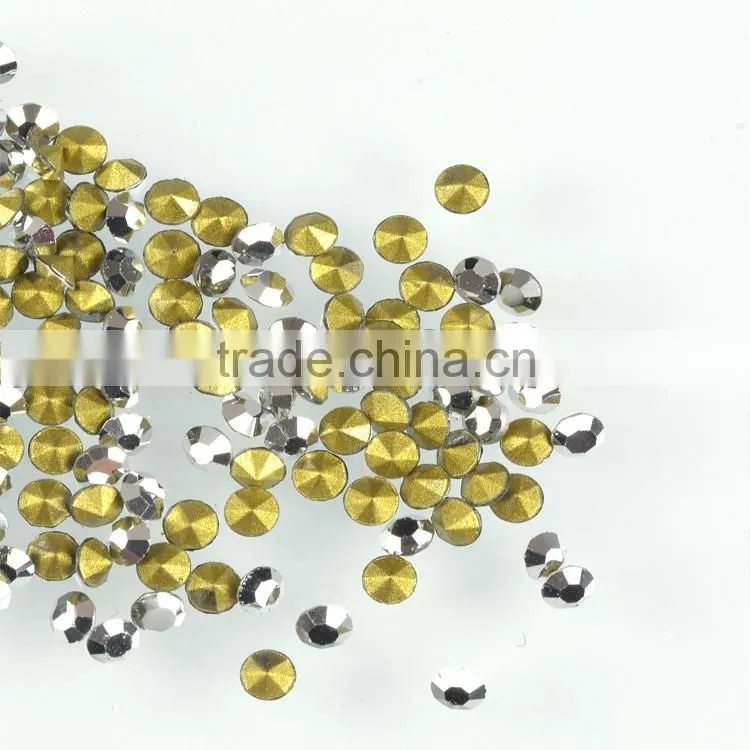 SS16 Silver hematite colour crystal rhinestone, loose crystal chatons ,crystal point back rhinestones for garment
