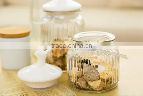 Glass storage glass canister jars for dried fruit flower tea / glass tea tin / glass pot