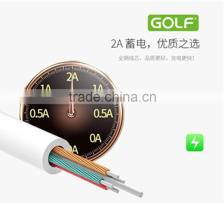GOLF speed 2in1 intelligent sync charging cable for iphone 5/5s/6s/6s plus 2.1A 105CM Micro USB TPE cable for android device