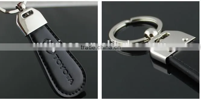 custom personal keychain high quality pu leather car logo with embossed logo promotion