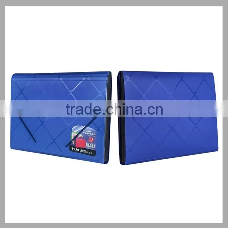 PP expanding file folders tartan carrying case with elastic enclosure