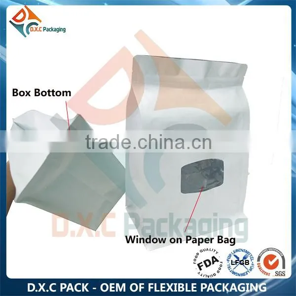 Printng White Kraft Paper Window Bag For Health Food