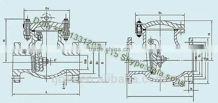 CV-DS012 EN/DIN pn10/16 WCB/stainless steel swing check valve