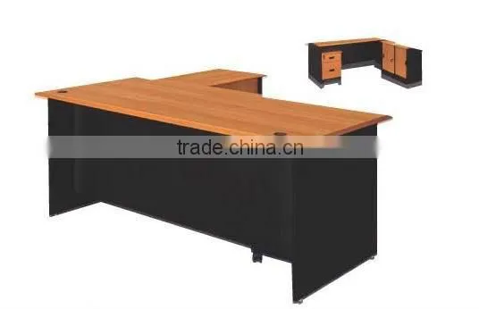 high quality fireproof board with aluminum feet with moveable cabinet office writing desk study table computer desk