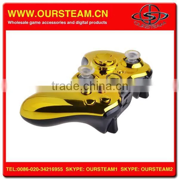 Chrome Golden Video Game Controller For XBOX 360 Wireless