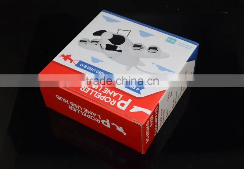 USB 2.0 Interface Type Airplane Shape USB Hub with Fan 4 Port USB Hub