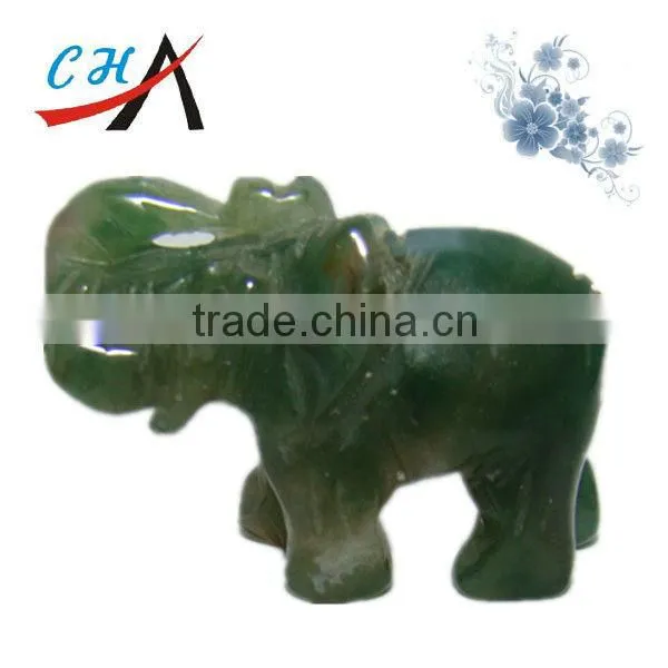 Semi Gemstone Hand Carved Elephants Indian