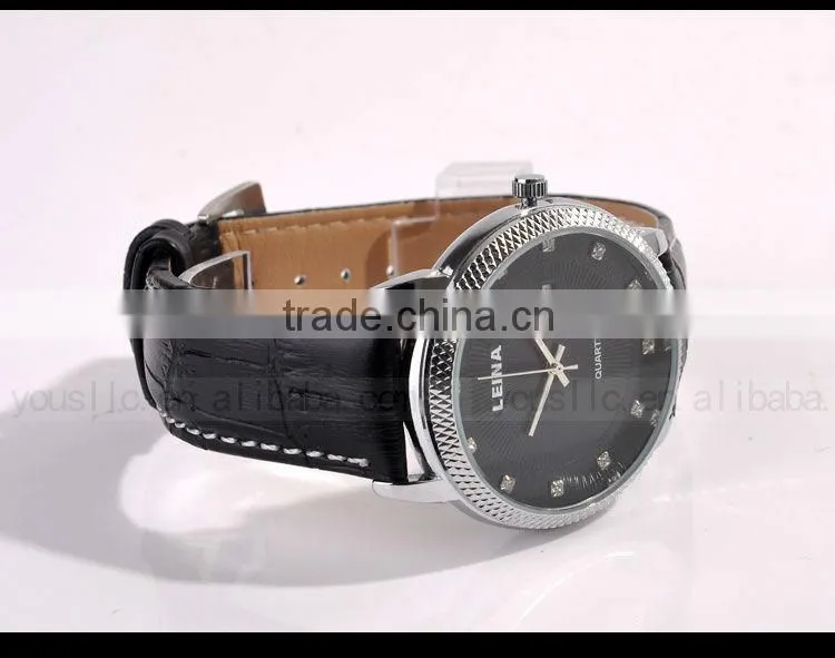 Stainless steel Automatic Leather Strap Men Wrist Watch