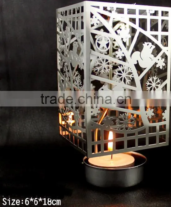 Hot sale decorative flower metal candle holder for festival