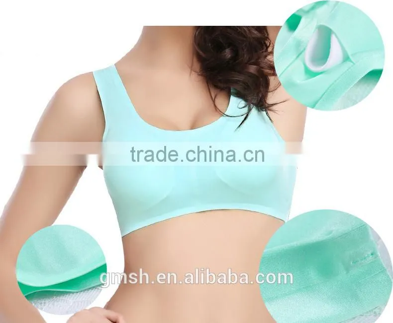 Sports bra comfortable to wear with pushed up padded OEM breathable sports bra/ women gym bra/ fitness bra