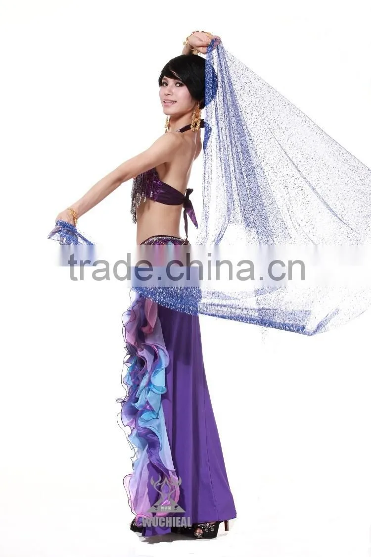 Belly dance performance / practice costume veil for ladies with glittering dots (SJ009)