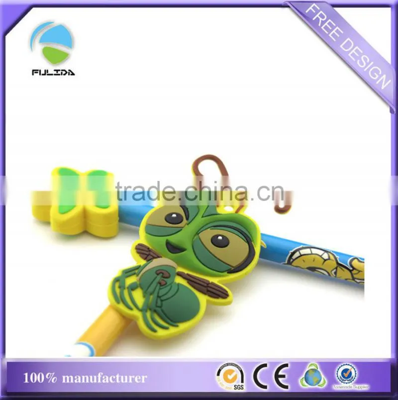 cartoon soft rubber plastic pvc pencil caps cover