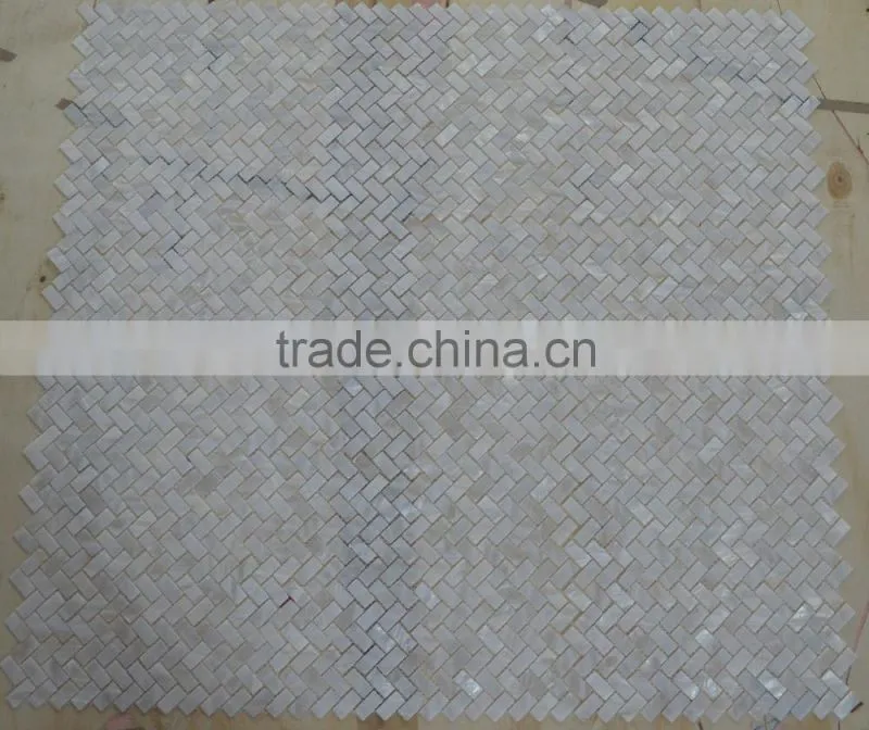 Herringbone Pattern Convex freshwater shell mosaic with joints