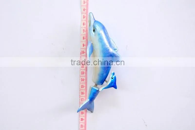 5.5 inch Plastic Pearl Powder Dolphin Fridge For Magnets, Beach Souvenir Magnet