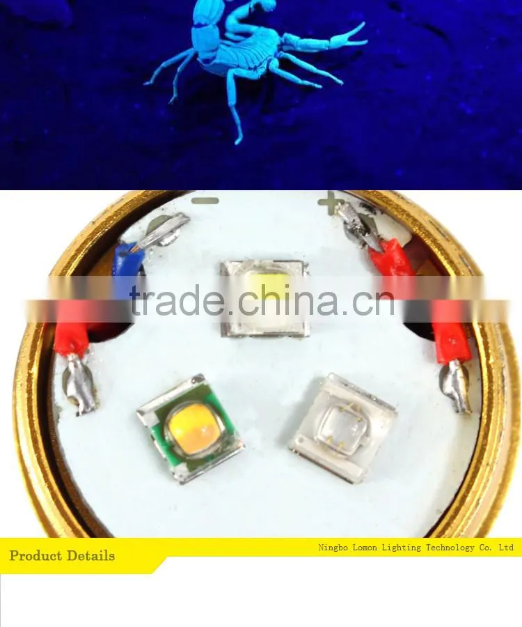 Three Light Source Stainless Steel Jade Distinguishing Customized Manufacturer Flashlight