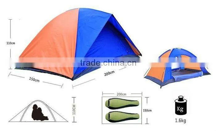 double layer outdoor camping tent for 2 persons