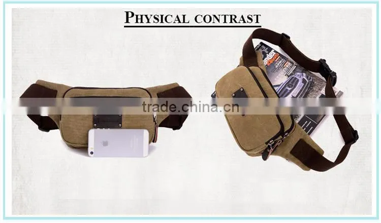 Classical outdoor canvas waist bag