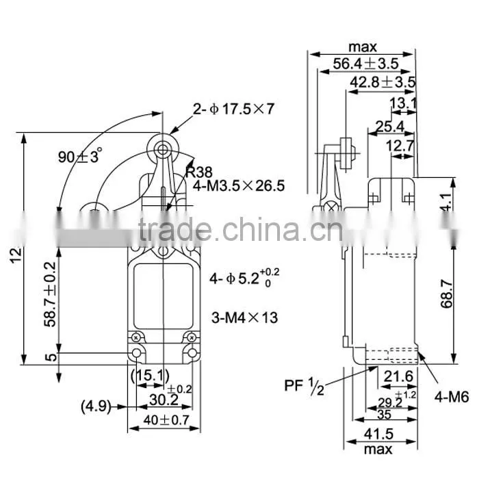 General purpose types of electrical limit switches