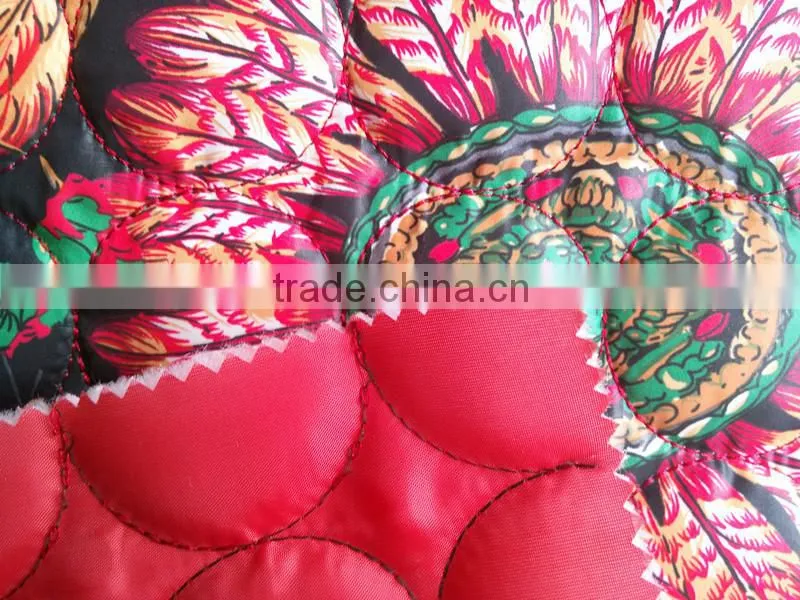 printed waterproof winter thermal double-faced quilting fabric for women's down jacket