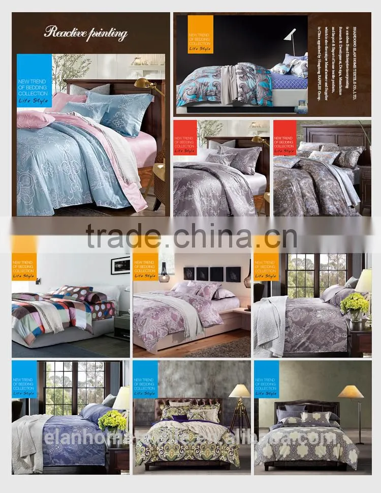 100% cotton 133*72 40s*40s reactive printting luxury bedding set with zipper