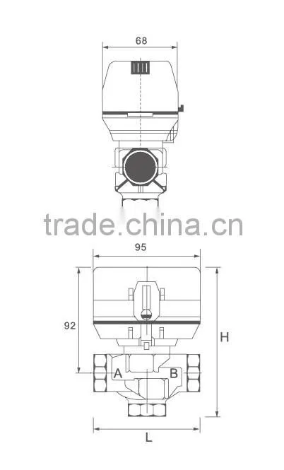SR5016 electric Two Way Three Wire Motorized On-off Ball Valve
