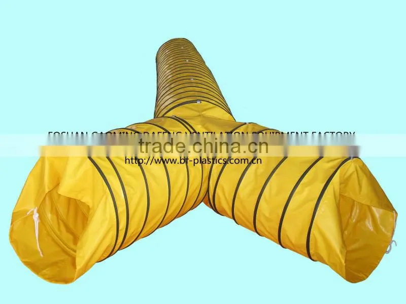 PVC Spiral Y junction mining tunnel fire resistant duct