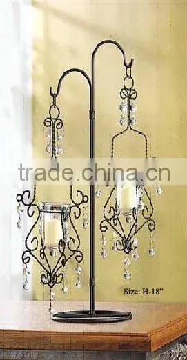 Wedding table top candelabra with glass votive
