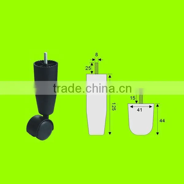 hot sale high quality 50mm plastic thread stem bed caster wheels with brake (FC5211A)
