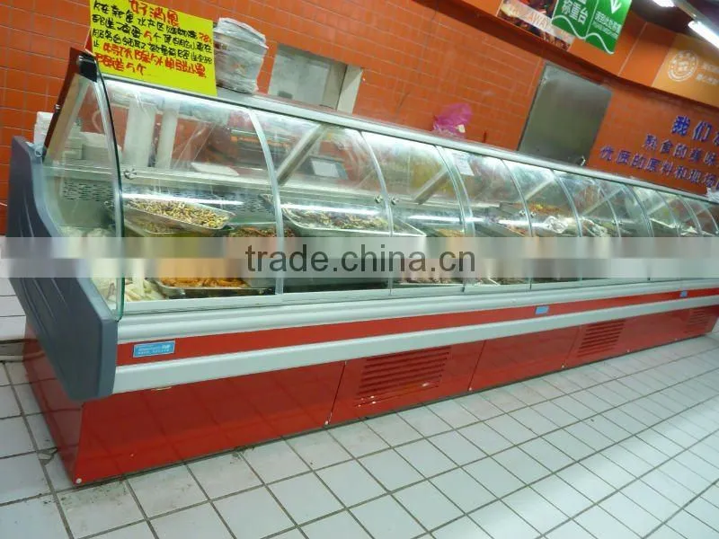 hot sales Dishes showcase display cabinet / Supermarket dishes showcase
