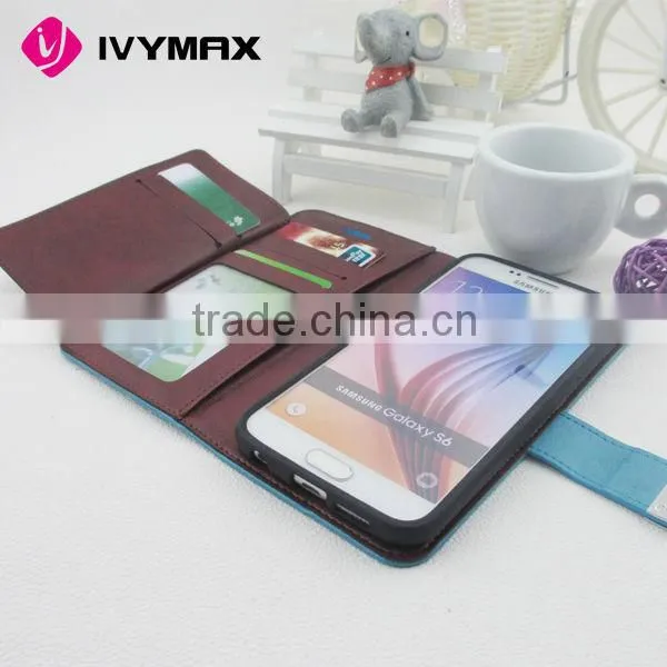 Fashion wallet case for samsung galaxy s6