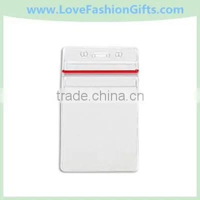 Clear Vinyl Horizontal Event Badge Holder With Pin/Clip