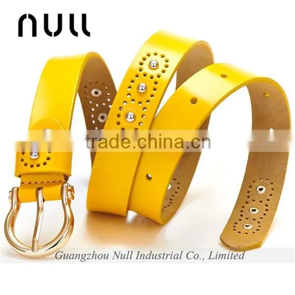 punching style genuine leather girls belts