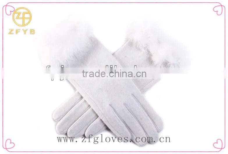Fashion Fur Lady Dressing Glove Wool