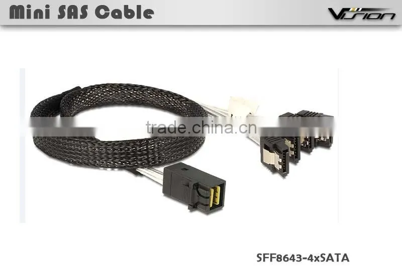 Internal HD Mini SAS SFF-8643 to 4 SATA Forward Breakout Cable