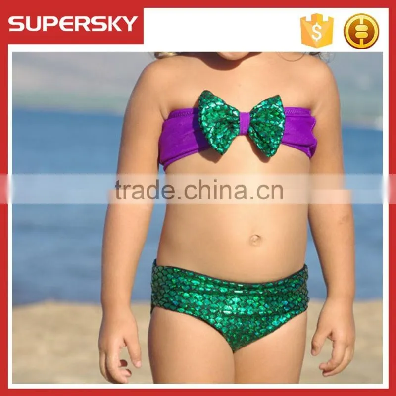 A-1634 Kids Swimmable Mermaid Swimwear Kids Mermaid Tail Swimsuit Children Mermaid Bikini Swimwear