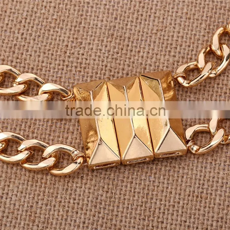 2016 newest fashion alloy gold plating beaded fashion jewelry necklace