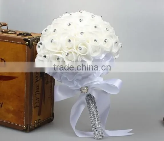Wedding Bouquet Bridal Bridesmaid Aartificial Flower Roses Posy Handmade Decor