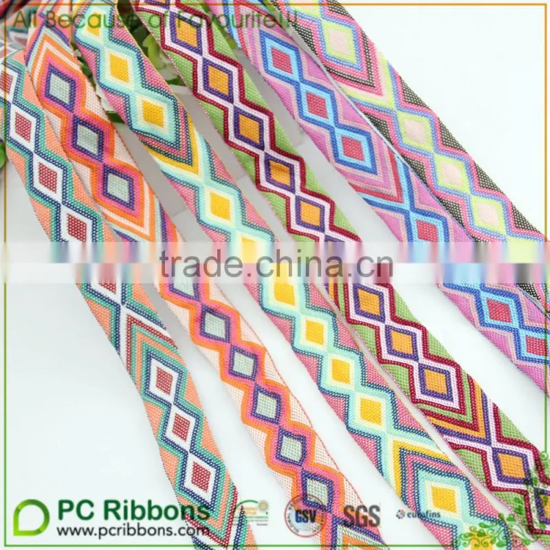 2.5cm custom embroidered woven jacquard ribbon purse frame