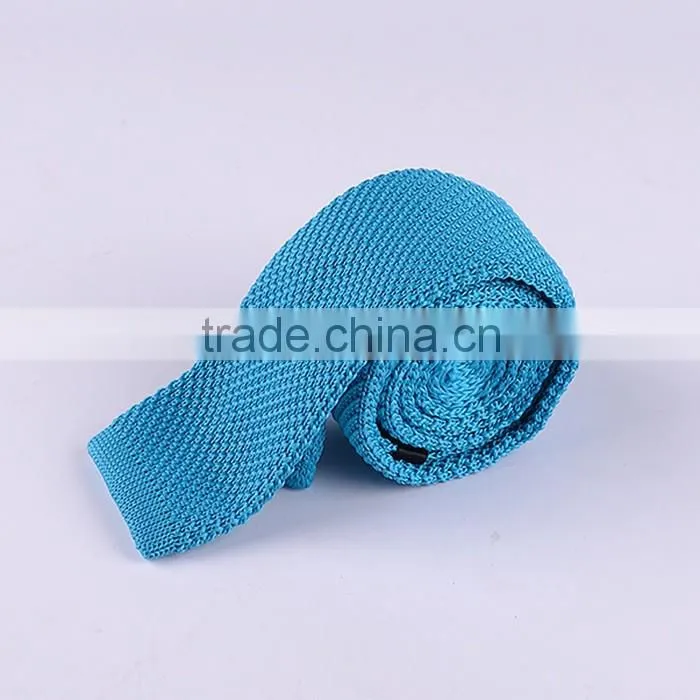Fashion plain color cotton knitted necktie