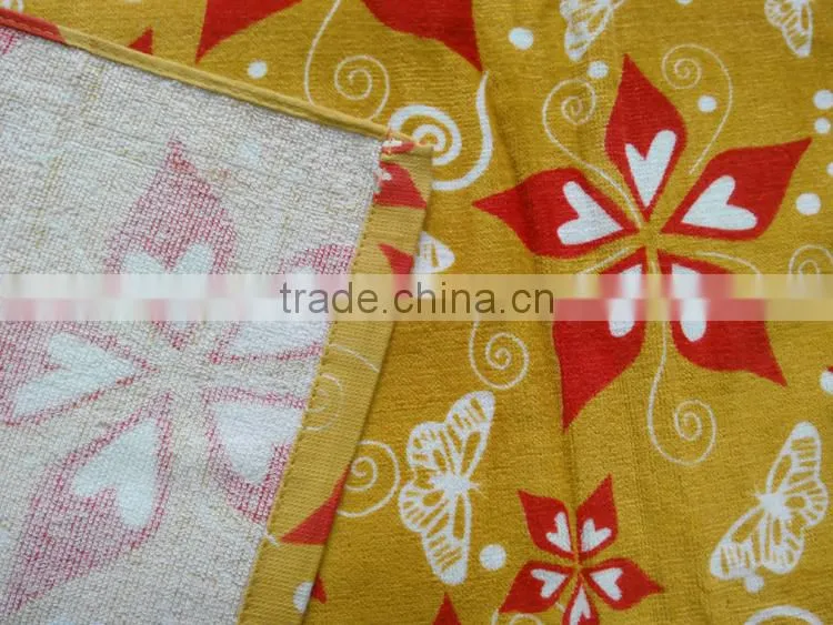 Cheap cotton reactive printed flower beach towel fabric
